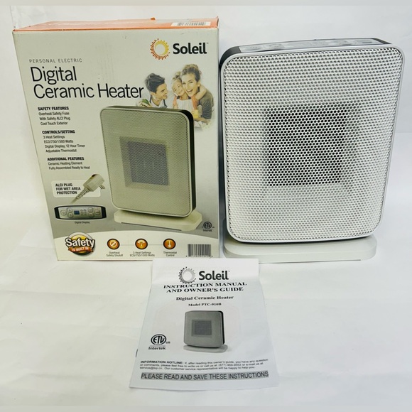 Soleil Digital Electric Portable Ceramic Space Heater, PTC-910B- NEW IN BOX - Picture 7 of 11